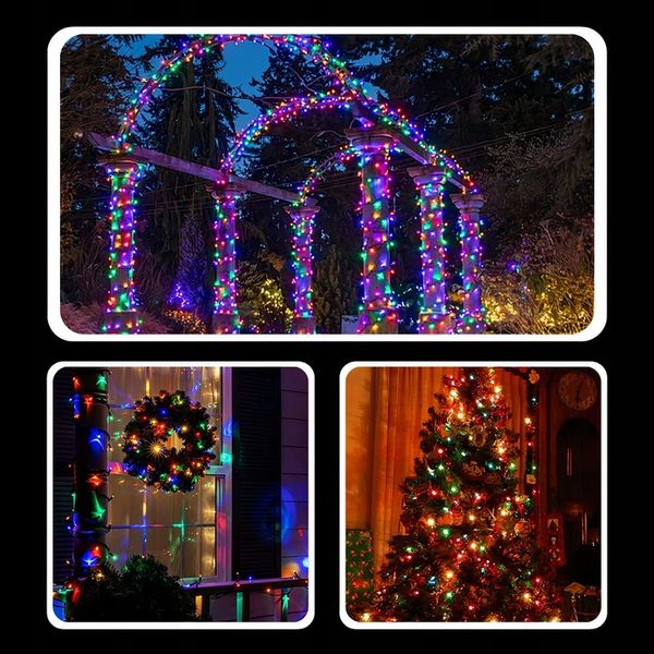 LAMPKI CHOINKOWE 300LED 22m ZEWNĘTRZNE WEWNĘTRZNE MULTIKOLOR ŚWIĄTECZNE zdjęcie 12