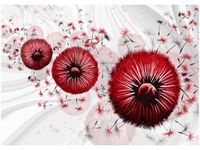 60CM 50CM OBRAZ ŚCIENNY CZERWONY DMUCHAWCE 4 DRUK PŁÓTNO