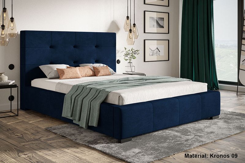 Łóżko tapicerowane LUX 5 120x200 ze  Stelażem i pojemnikiem zdjęcie 2