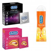 Durex Prezerwatywy 6szt Prążki Wypustki + Żel rozgrzewający żel intymny