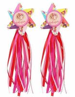 Frędzle wstążki do roweru na kierownicę - różowo-czerwone