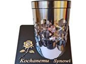 SYN SYNOWI ZNICZ LAMPION SOLARNY SOLAR FOTOWOLTAICZNY TUBA RÓŻA SREBRO