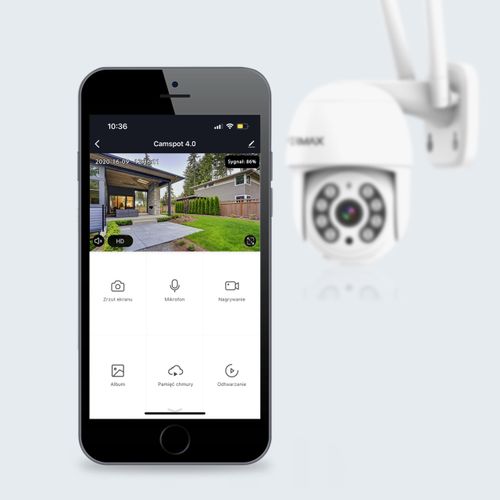Kamera Smart Zewnętrzna Wifi Ip Obrotowa Fullhd Ip65 Zoom 355° Camspot 4.0 na Arena.pl