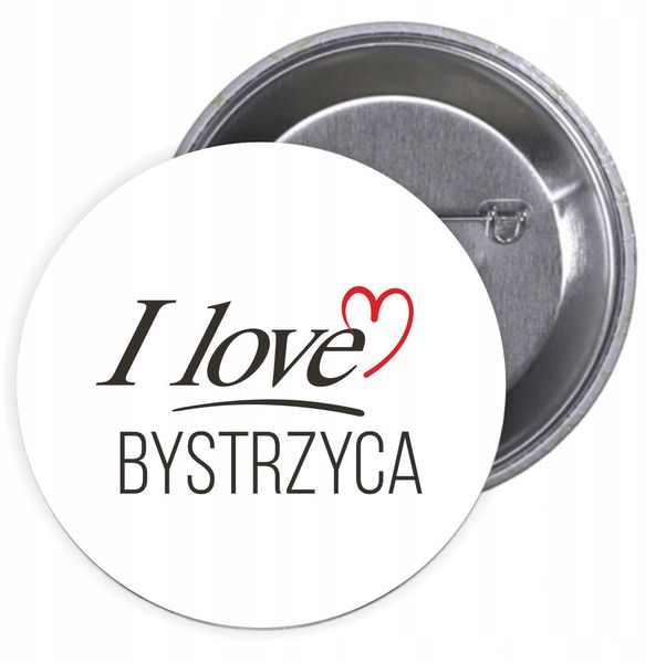 Przypinki buttony I LOVE BYSTRZYCA z grafiką zdjęcie 1