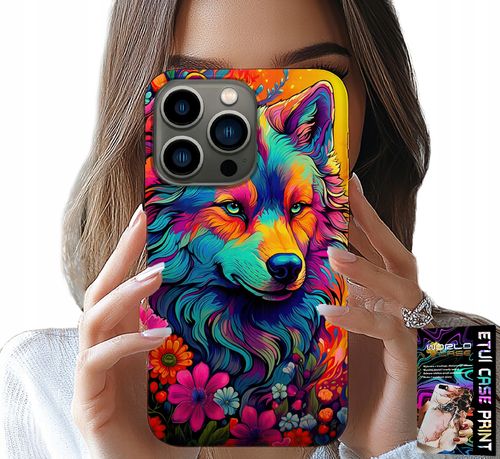 ETUI DO IPHONE 15 PRO MAX - KOLOROWE WZORY, WILK WATAHA SWORA CASE na Arena.pl