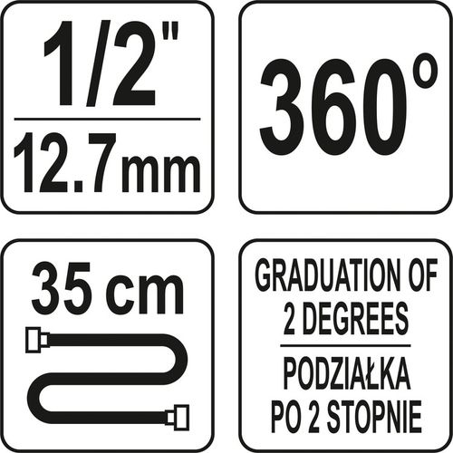 kątomierz z uchwytem magnetycznym do klucza dynamom. 1/2'' - yt-05934 na Arena.pl