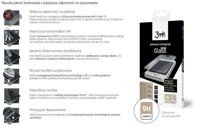 3Mk Hardglass Szkło Hartowane Do Iphone 6/6S zdjęcie 2