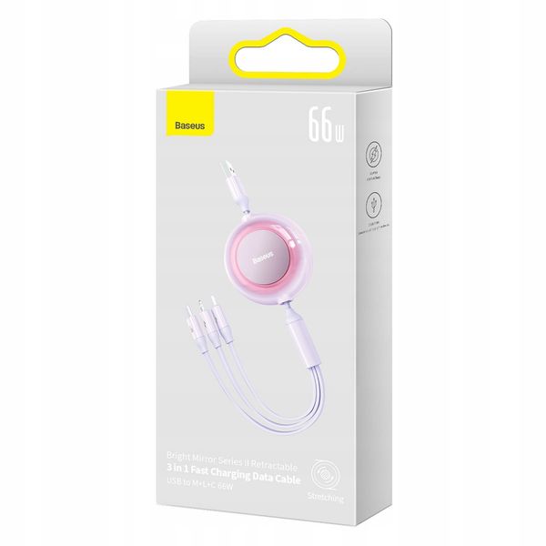 Kabel USB 3w1 Baseus Bright Mirror 3 USB-C 66W zdjęcie 4