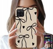 ETUI DO SAMSUNG A12 / M12 - BEŻOWE KOKARDKI WSTĄŻKA MODNE WZORY