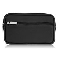 męska skórzana saszetka na pasek do ręki czarna abr-53