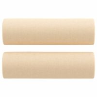 Poduszki ozdobne, 2 szt., kremowe, Ø15x50 cm, tkanina