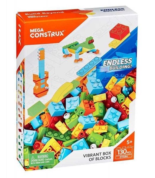 mega construx vibrant box 130pcs dyg86 klocki zdjęcie 1