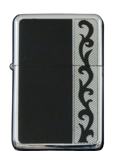 Srebrna Zapalniczka Benzynowa Gentelo z Czarnym Wzorem na Arena.pl