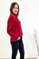 Bordowy Cienki Golf Damski UNI