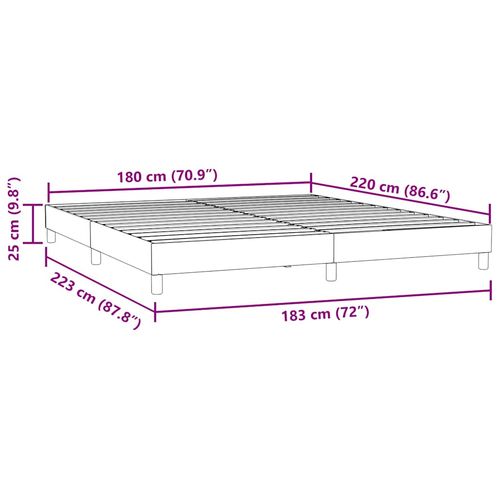 Łóżko Box Spring bez materaca Jasnoszary 180x220 cm Aksamit na Arena.pl