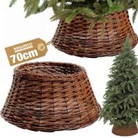 OSŁONA WIKLINOWA NA STOJAK POD CHOINKĘ 70CM OSŁONKA DO CHOINKI BRĄZOWA