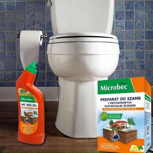 MICROBEC ULTRA BAKTERIE DO SZAMBA 1KG ZAPACH CYTRYNY + WC BIO ŻEL na Arena.pl
