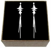 WISZĄCE DŁUGIE KOLCZYKI SREBRNE SERCE PULS LINIA ŻYCIA SREBRO PRÓBY 925 A29