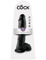 10' cock with balls black dildo z jądrami czarne 25 cm king cock