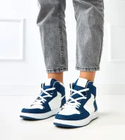 Wysokie sneakersy za kostkę z ciemnym jeansowym motywem Kasna 36