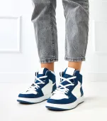 Wysokie sneakersy za kostkę z ciemnym jeansowym motywem Kasna 38