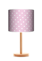Lampa stołowa - drewniana duża - Kropki Sweet Pink