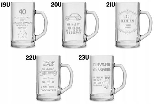 Duży kufel do piwa na prezent z grawerem 640ml logo tekst urodziny na Arena.pl