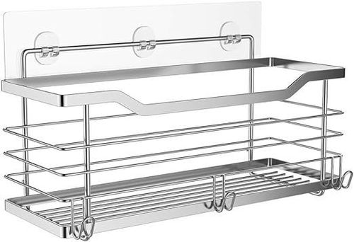 Półka prysznicowa wisząca samoprzylepna srebrna na Arena.pl