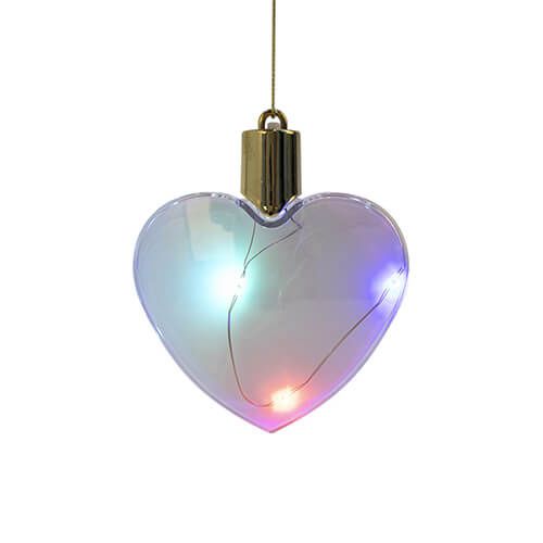 Plastikowa bombka świecąca kolorowym światłem - serduszko do sublimacji na Arena.pl