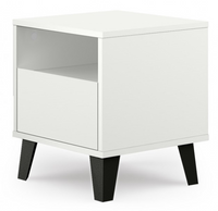 Nowoczesny Stolik Nocny 1 Szuflada 40 cm Biały KENDI TS