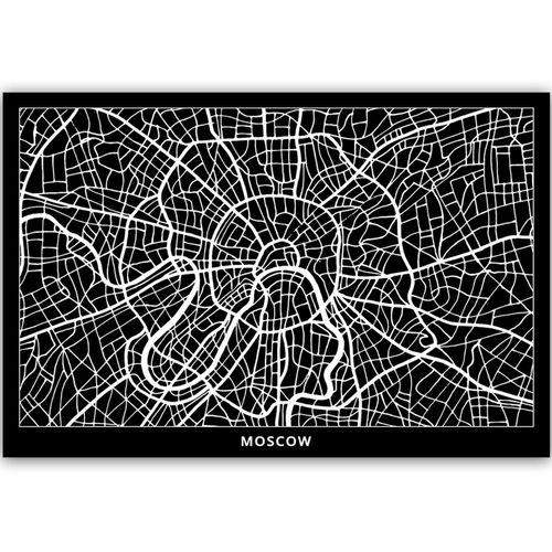 Obraz na płótnie – Canvas, plan miasta Moskwa 90x60 na Arena.pl
