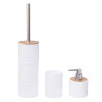 Komplet akcesoriów łazienkowych biały Szczotka do WC Dozownik i Kubek