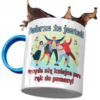 Kubek Błękitny Na Powitanie Przywitanie W Pracy Z Nadrukiem Ze Zdjęciem
