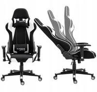 fotel gamingowy dla graczy extreme playmaker black/white tkanina