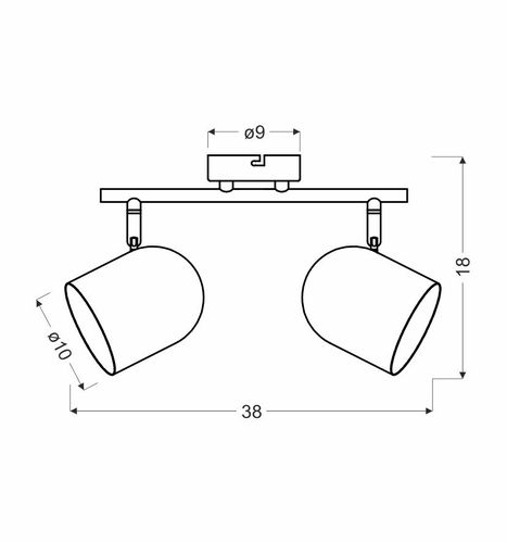 Azuro listwa 2x40W E27 biały na Arena.pl