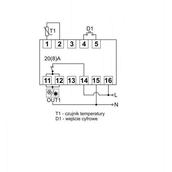 Regulator temperatury ESCO ES-10D na szynę zdjęcie 3