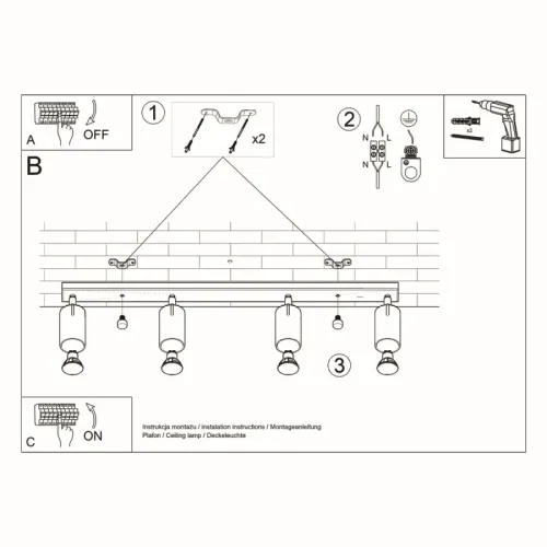 Plafon RING 4L biały na Arena.pl