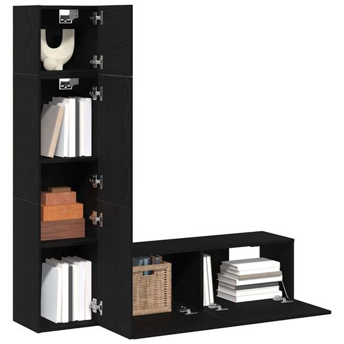 Zestaw szafek RTV 4 pcs Czarny dąb 130,5 x 30 x 140 cm na Arena.pl