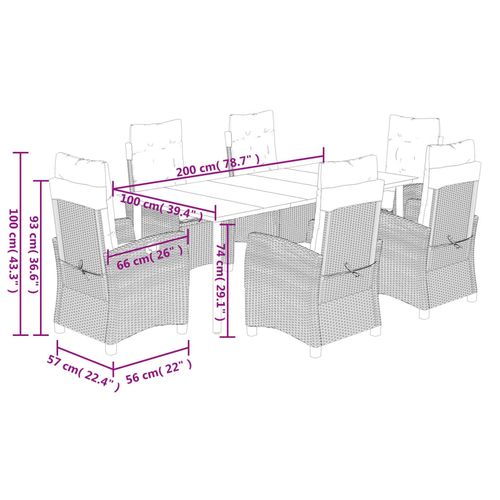 7-cz. zestaw mebli ogrodowych z poduszkami, szary, rattan PE na Arena.pl