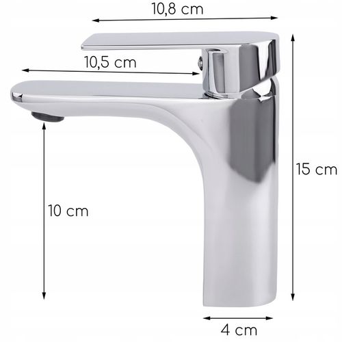 Bateria umywalkowa stojąca srebrna kran łazienkowy chrom YOKA HOME na Arena.pl