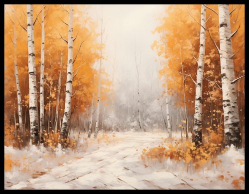 Plakat 65x50cm Jesienne Brzozy na Arena.pl