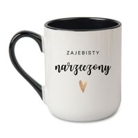 KUBEK "ZAJEBISTY NARZECZONY" Wzór - Elegant Coffee Czarny 330 ml