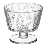 Pucharek HOLLY do lodów i deserów 290ml na stopce bezbarwny tłoczony wzór 1