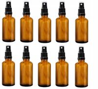 Butelka szklana brązowa 100 ml z atomizerem czarnym spray 10szt