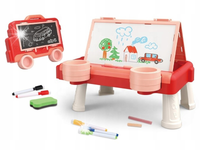 Wielofunkcyjna Edukacyjna DWUSTRONNA TABLICA 2w1 Zmazywalna Kredowa Stolik
