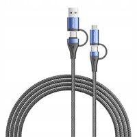 Vention Uniwersalny Kabel Przewód USB 4w1 USB-A 2.0 MicroUSB USB-C 100W 1m