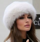 Czapka Damska Zimowa Ciepła Futrzana Futerkowa Jasny Beż Wyjątkowa