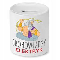 Skarbonka Prezent Dla Elektryka Gromowładny Z Nadrukiem Ze Zdjęciem