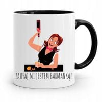 Kubek Czarny Barmana Zaufaj Mi Jestem Barmanką! Z Nadrukiem Ze Zdjęciem