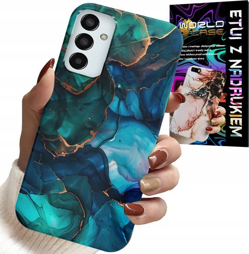 ETUI DO SAMSUNG GALAXY M23 - NIEBIESKO ZIELONY MARMUREK PLECKI WZORY na Arena.pl